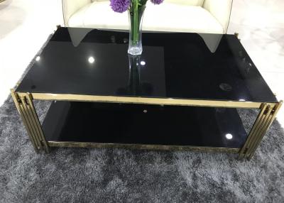 China Rectangle Shape 120*70cm Gold Plated Coffee Table for sale