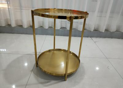 China Space Saving 50cm 52cm Gold Plated Coffee Table for sale