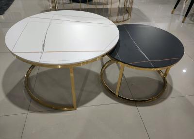 China Gilt 80cm 43cm Round Wrought Iron Coffee Table for sale