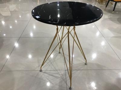 China 76cm Rebar Wrought Iron Marble Coffee Table for sale