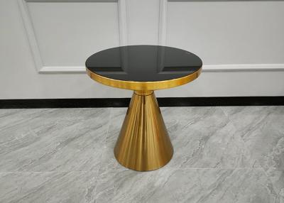 China 40cm Modern Glass Surface Gilded Stainless Steel Coffee Table Luxury Frame for sale