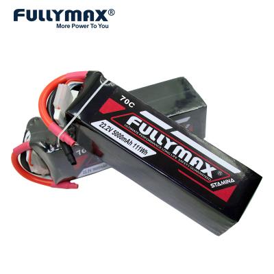 中国 Rcの平らな5000mah電池のための22.2v 22v Lipo電池のFullymax 6s 5000mah 70cのリチウム イオン電池 販売のため