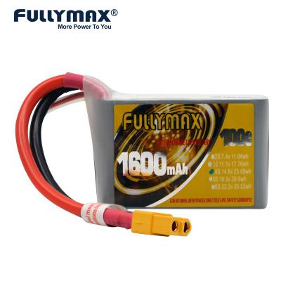 China Fullymax 4s 1600mah 30c 14.8v 100c Airplane Rc Lithium Polymer Quadcopter Battery for sale
