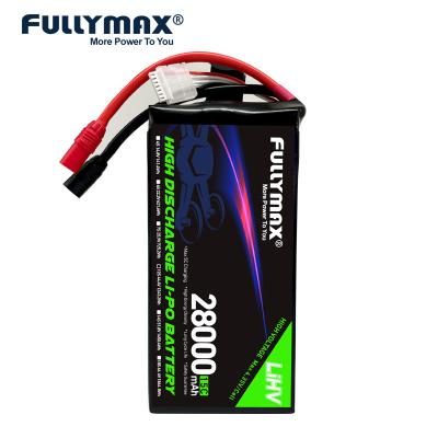 China 28000mAh Lipo 12s Battery For Drone 44.4V 15C LiHV Chemistry Industry AS150 XT150 Plug for sale