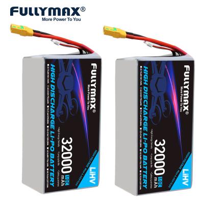 中国 Fullymax 6s 30000mah Lipo電池の飛行機4.45V 32000mAh 23.52V 10C XT90の高圧 販売のため