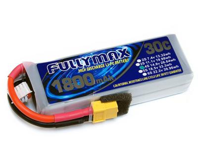 China FULLYMAX LiPo Battery Pack 30C 1800mAh 4S 14.8V with XT60 Plug for RC cars RC aircraft RC Heli for sale