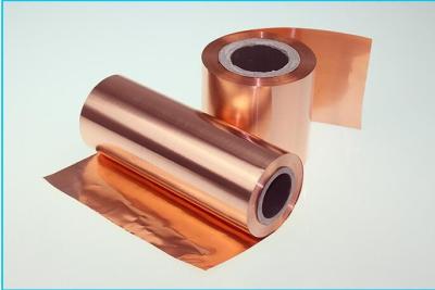 China 12um rojos enrarecen la hoja de cobre de la batería de ión de litio, hojas de metal del cobre de la aprobación de RoHS en venta