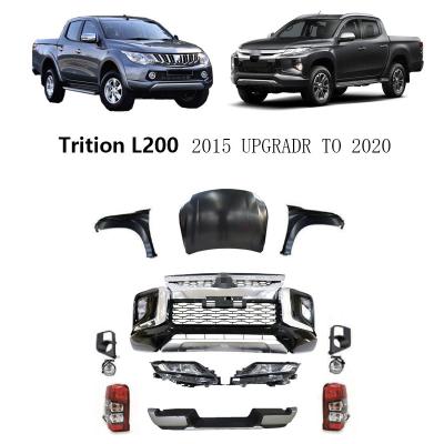 China Custom Pick Up Car Front Bumper Grill Facelift Body Kit For Mitsubishi Triton 2012-2019 Upgrade To 2020 for sale