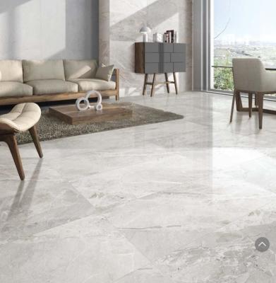 China Breccia Stone Bathroom 24x48 Size Porcelain Tile Marble Look Matt Finish Light Grey Color for sale