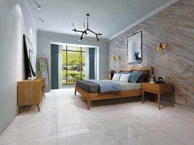 China 750 X 1500mm Living Room Home Modern Porcelain Tile Light Grey Color Polished Porcelain Ceramic Floor Tile for sale