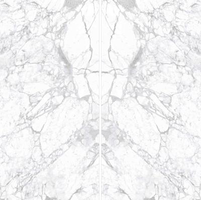 China Statuario White 1600x3200 12mm Porcelain Marble Tiles Glossy Polished for sale