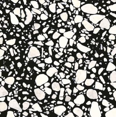China Artificial Prefab Black White Crystal Vitrified Terrazzo Floor Tile 60x60cm for sale