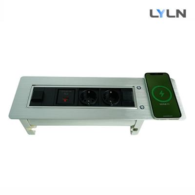 China Socket de mesa de conferencias motorizado con carga inalámbrica certificado CE en venta