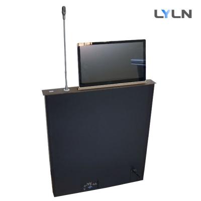 China Pop Up Retractable Monitor integrating with gooseneck mic at the left side for sale