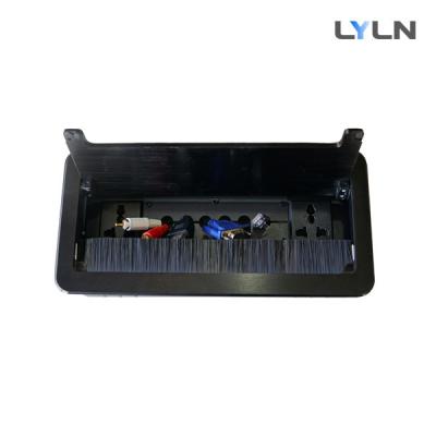 China Model PSS-11L Conference Table Socket Manually Tensible AV Cable Cubby Black Color for sale