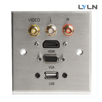 China Brushed Aluminum AV Wall Plate , Audio Video Wall Plates With Hdmi Easy Operate for sale
