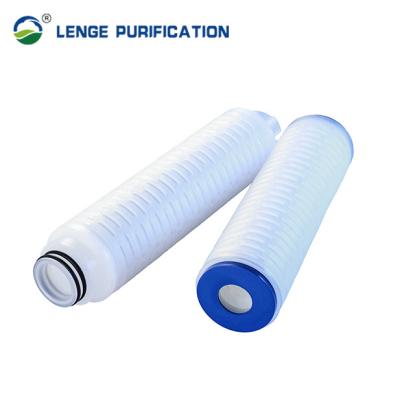 China 0.22um PVDF Pleated Membrane Filter Cartridge With Silicone Rubber Seal for sale