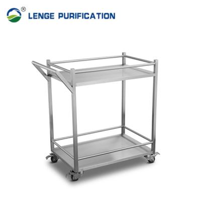 China Medical Stainless Steel Trolley With Wheels For Pharmaceutical Factory for sale