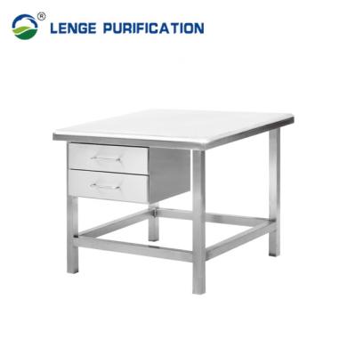 China Fully Welding Stainless Steel Furnishing 800mm X 800mm X 800mm Stainless Steel Desk With Drawer for sale