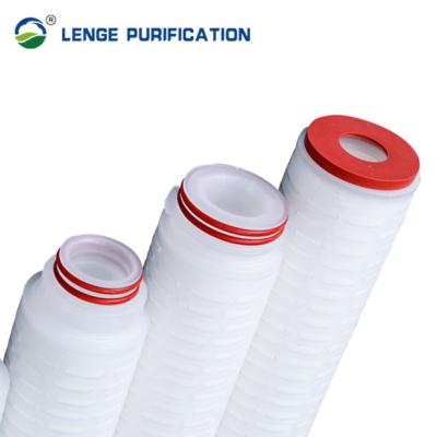 China 5 Inch DIPTFE Membrane High Flow Pleated Cartridge With Silicone Rubber Seal for sale