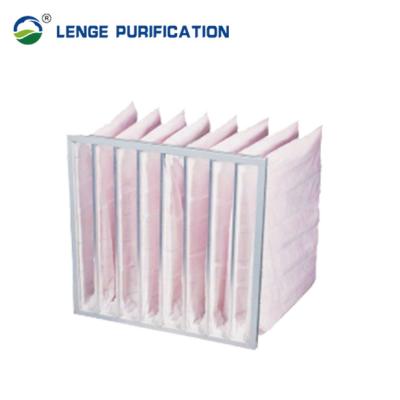 China M6 Galvanized Steel 6 Bag Pre Pleat Pre Cleaner With Pink PP Complex Fibre for sale