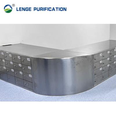 China 2200 * 350 * 600 Brushed Dull Polish Stainless Steel Shoe Stand With lockers for sale