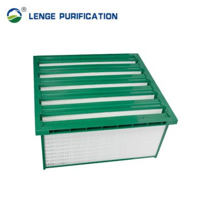 China H13 99.95% ABS Frame V- Bank Cleanroom HEPA Filter For Large Area for sale