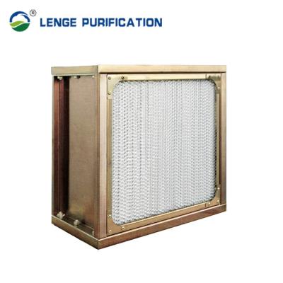 China Stainless Steel HEPA H14 Filter 610 × 610 × 150mm Resistant To 450℃ for sale