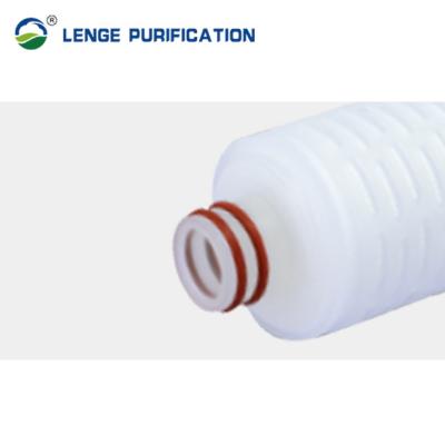 China 0.22μM + 0.45μM Pleated Filter Cartridge 20 Inch With Double PES Membrane zu verkaufen