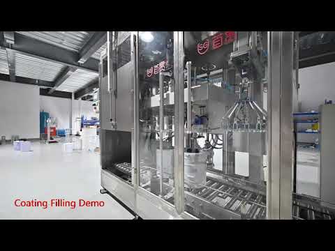 Production Workshop Display Of Paint Filling Machine