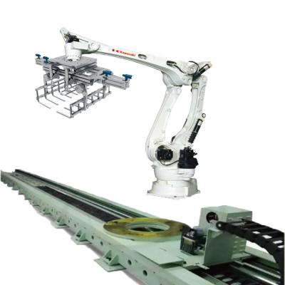Chine robot arm manufacturer kawasaki robot  CP500L 6 axis with Electric gripper and CNGBS linear tracker for palletizing à vendre