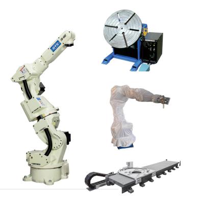 China Carga útil 6kg alcance 1427mm OTC FD-V6S braço de robô de solda com proteção de pano guia trilhos manipulador como robô de solda à venda