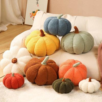 China 20cm Solid Color Pumpkin Shaped Decorative Pillows Cushion with Microfiber Filling for sale