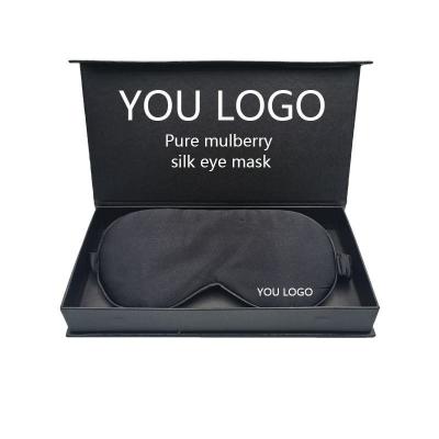 China Rótulo de logotipo personalizado 100% puro de seda de amoras Máscara de olhos para dormir padrão sólido à venda