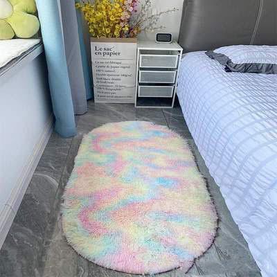 Chine Tapis de chambre à coucher ultra doux et résistant aux taches Tapis de chambre ovale beige pour petits espaces à vendre