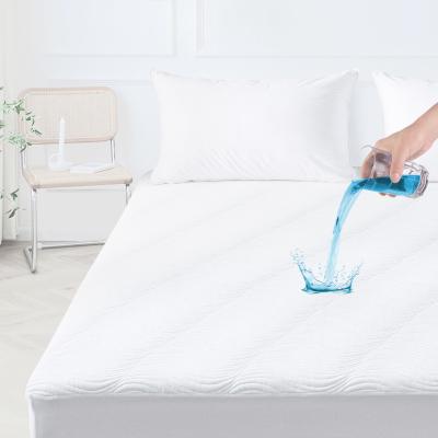 Chine 100% Tissu en polyester Blanc Dropshipping imperméable à l'eau 3D couche d'air Couverture de matelas pour punaises de lit à vendre