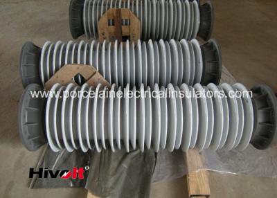 China 110KV SF6 Breaker Hollow Core Insulators With Aluminum Flange Grey Color for sale