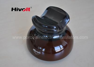 China ANSI Standard 55-4 Pin Type Insulators Brown Color With Radio Free Glaze for sale