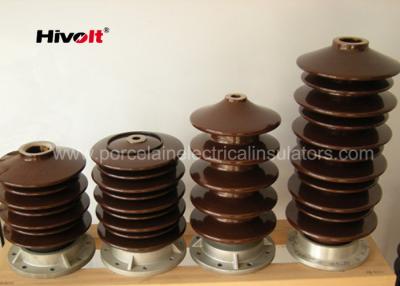 China IEC  standard HV transformer bushing insulator with assembled aluminum  flange color brown for sale