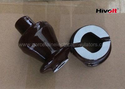 China 1KV 250A LV Ceramic Insulator Bushing , Overhead Line Insulators Chocolate Brown for sale