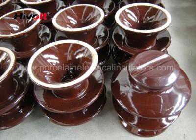 China Professional High Voltage Ceramic Insulators Brown / Grey Color Porcelain C-120 for sale