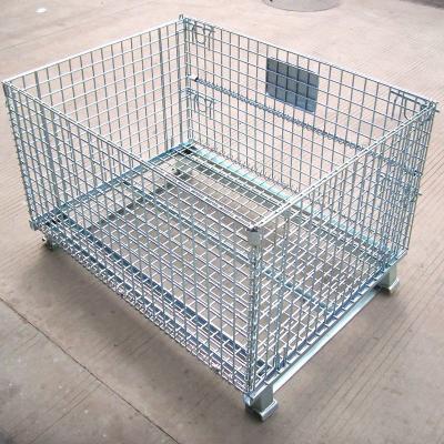 China Stacking Rigid Wire Mesh Cages Storage Container Industrial for sale
