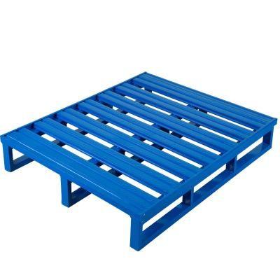 China ODM Blue Stackable Steel Pallets Heavy Duty 4 Enter Way for sale