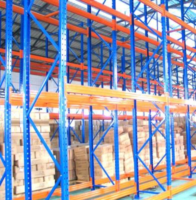 China Soluciones de pallet racks para almacenamiento selectivo azul naranja ajustables en venta
