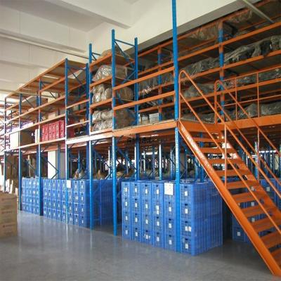 China Plataforma de mezzanine con soporte de estanterías de trabajo pesado recubierta en polvo OEM en venta