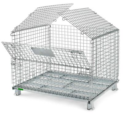 China Q235 Steel Stackable Wire Mesh Cages Heavy Duty Warehouse for sale