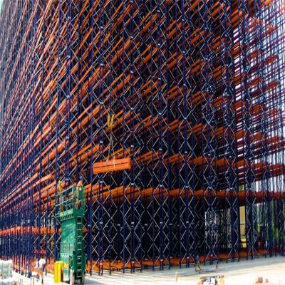 China ASRS Automated Clad Rack High Bay Warehouse Pallet Rack Building 40M for sale
