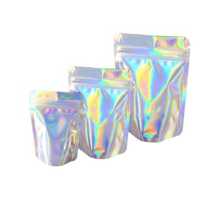 China Holographic Iridescent Aluminum Foil Packaging Bags for Eyeshadow Cosmetic for sale