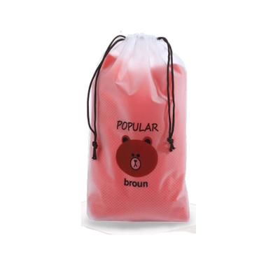 China PE Waterproof 160mic 16*20cm Drawstring Plastic Bag For Cosmetics / Traveling for sale