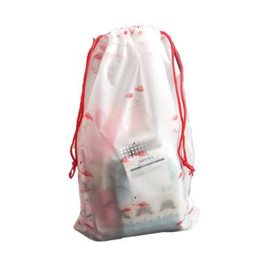 中国 洗浄表面タオルのための曇らされたPEの注文のプラスチック ドローストリング袋 販売のため